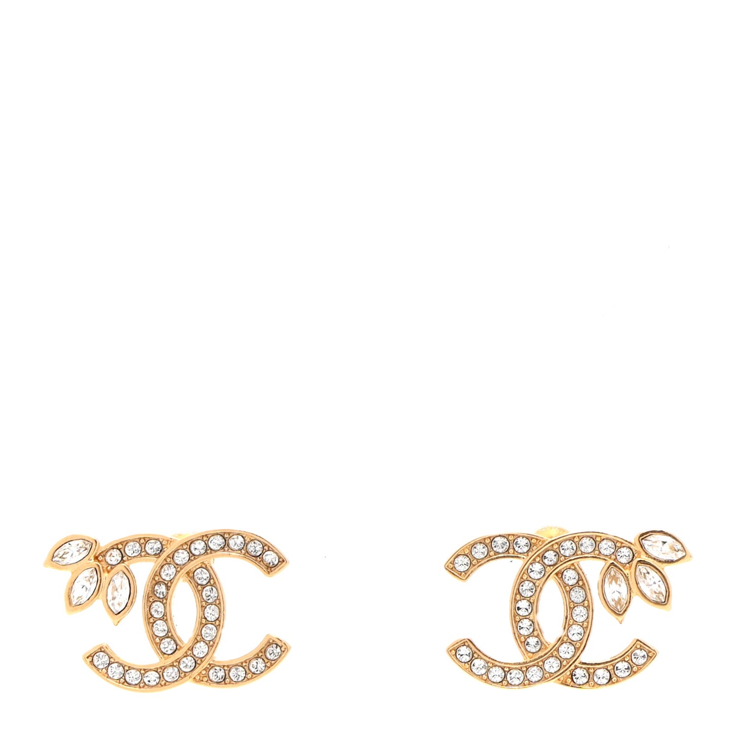 Crystal CC Earrings Light Gold