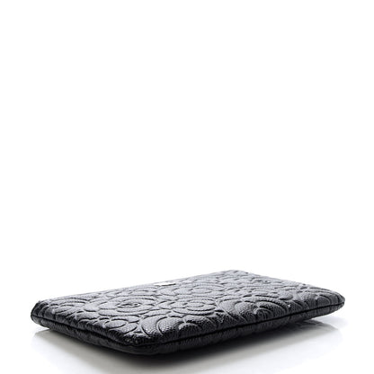 Chanel Caviar Camellia Embossed Cosmetic Pouch Black 4 of 7