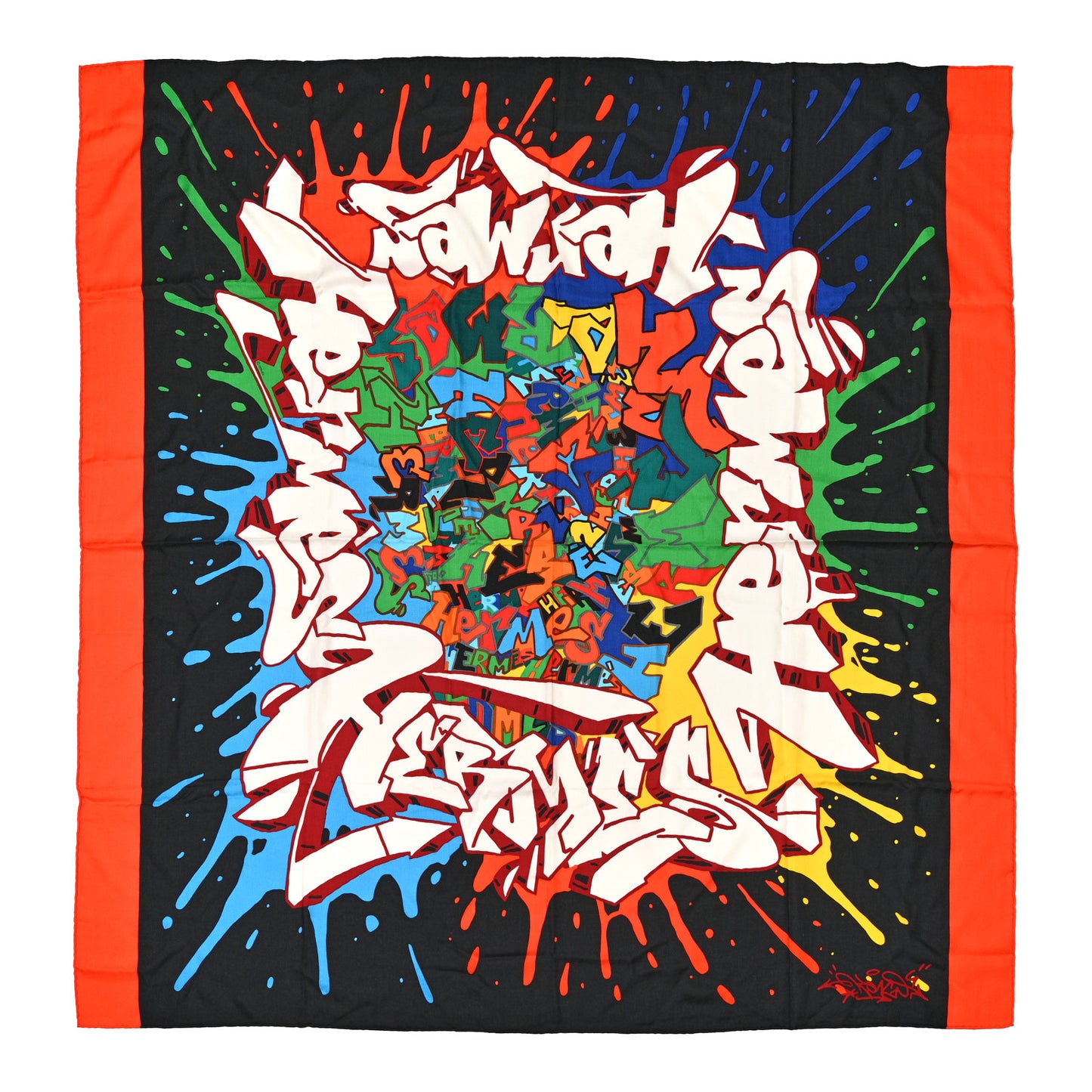 Silk Cashmere Graff Graffiti Shawl 140