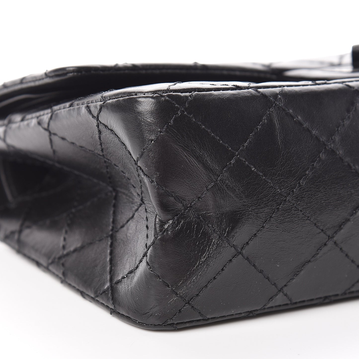 Aged Calfskin Quilted 2.55 Reissue 225 Flap So Black