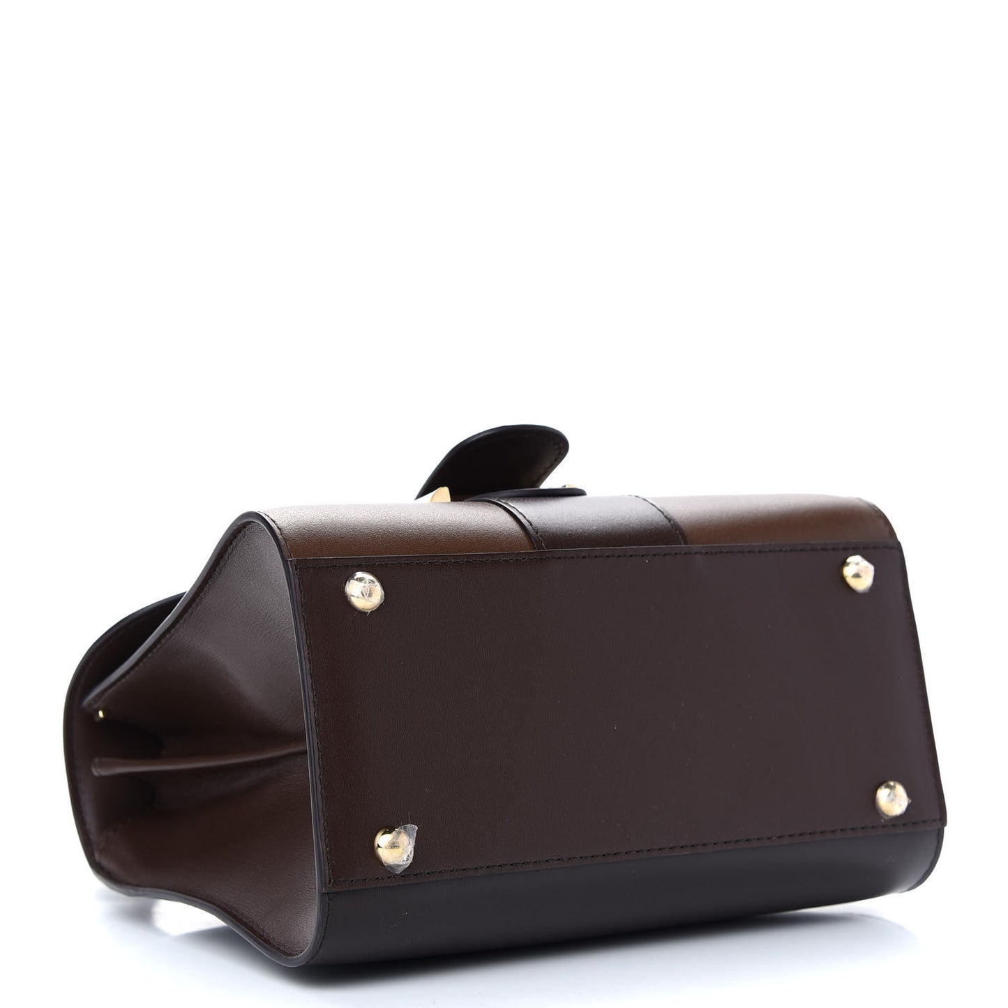 Box Calfskin Tri-Color Brillant Mini Satchel Brown