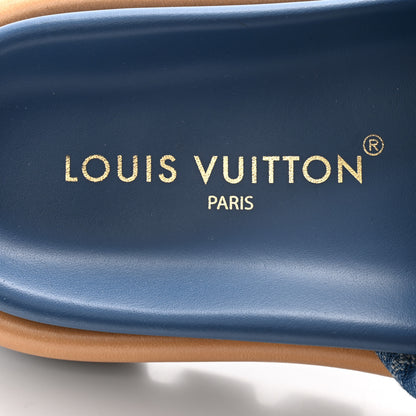 Louis Vuitton Monogram Denim LV Pool Pillow Flat Comfort Mule 40 Blue 6 of 8