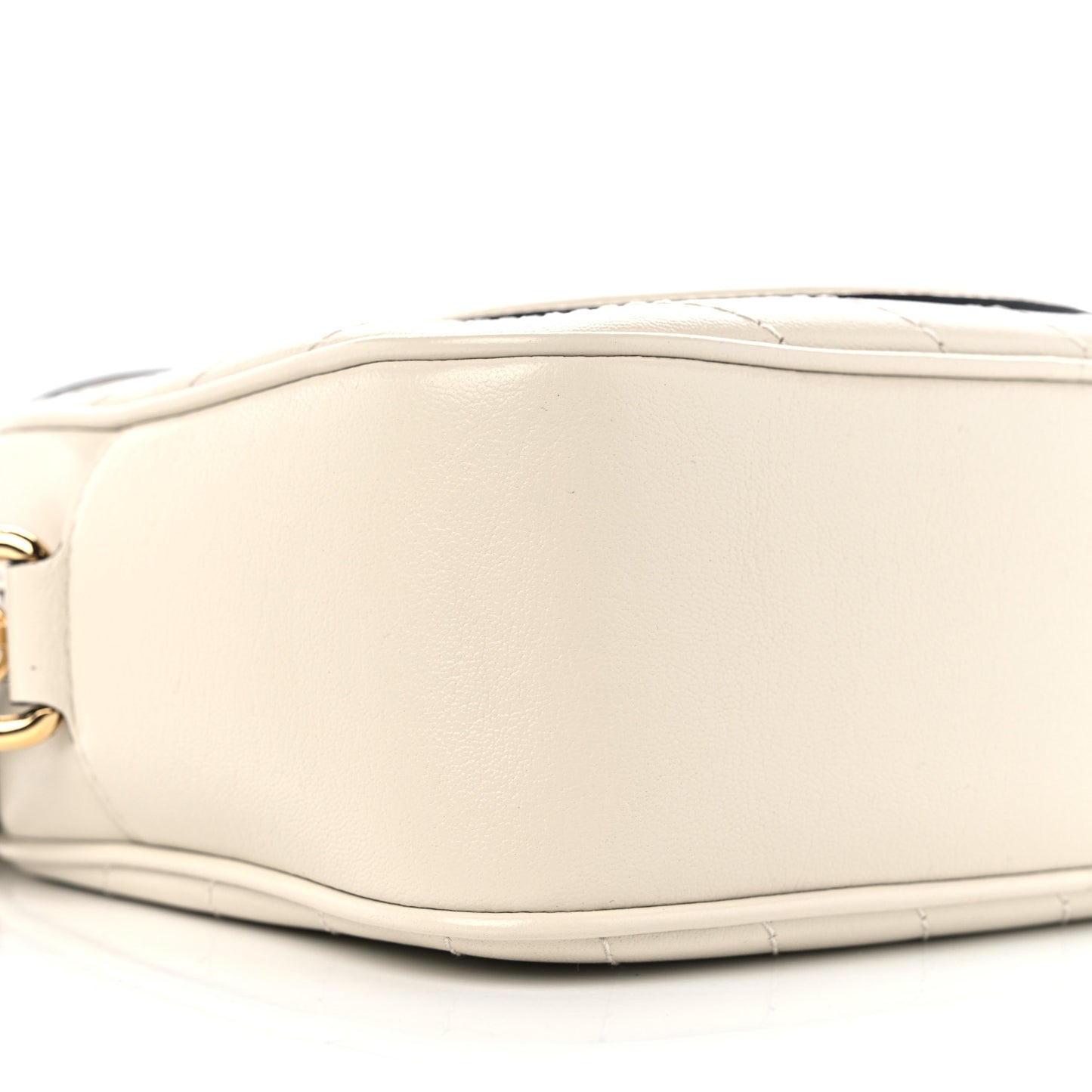 Sakai Be Green Calfskin Diagonal Stitched Small Blondie Shoulder Bag Mystic White