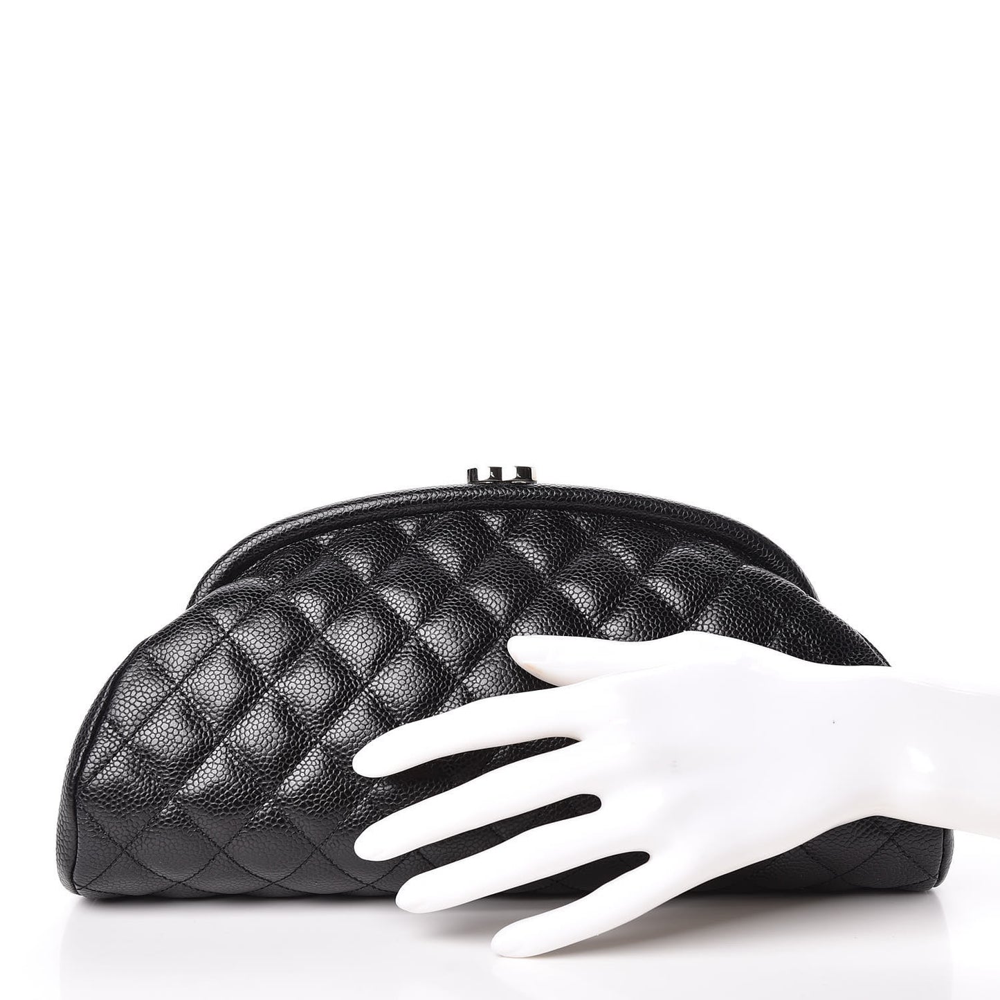 Caviar Quilted Timeless Clutch Black