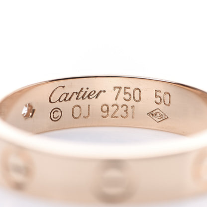 Cartier 18K Pink Gold Diamond 4mm LOVE Wedding Band Ring 50 5.25 4 of 5