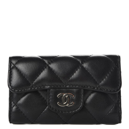 Chanel Lambskin Quilted 6 Key Holder Black 1 of 8