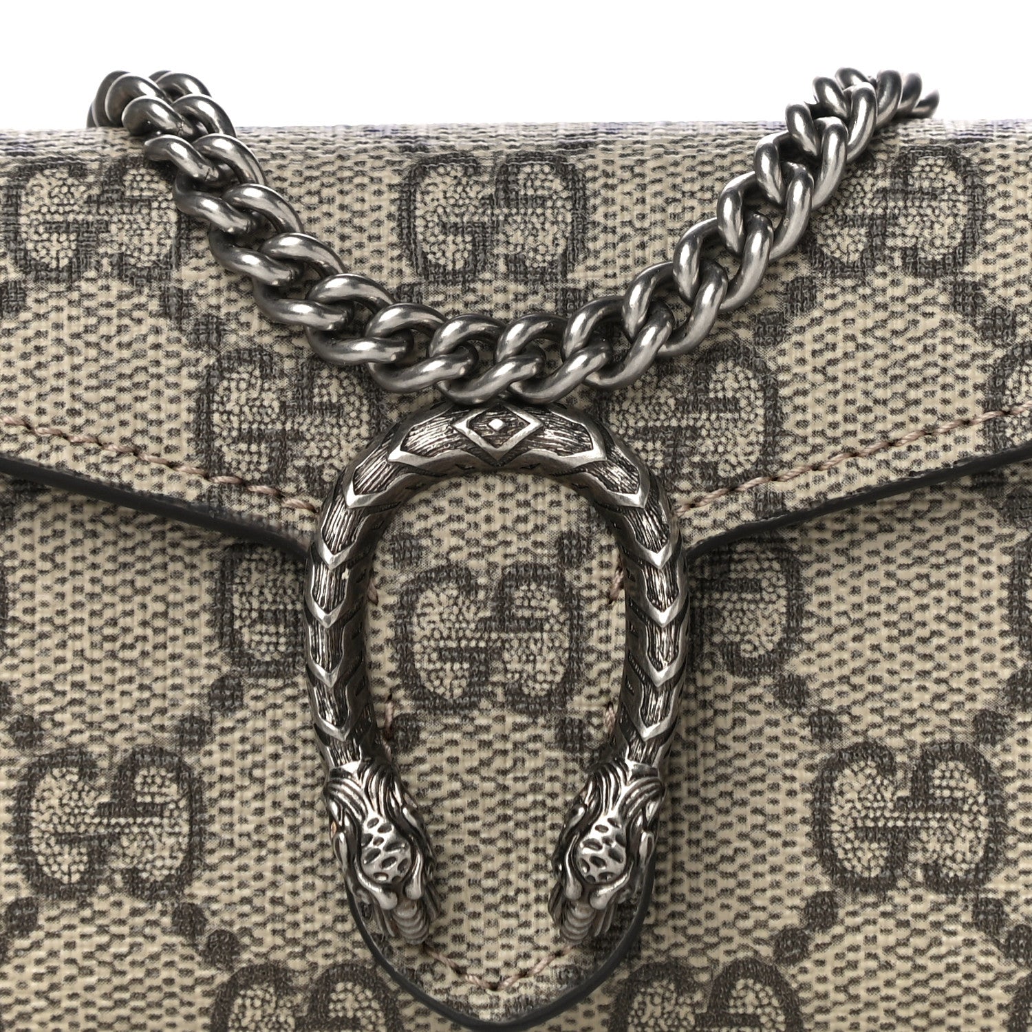 Gucci GG Supreme Monogram Dionysus Coin Purse Taupe 7 of 10