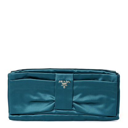 Prada Satin Rasso Bow Pochette Clutch Turchese 1 of 9