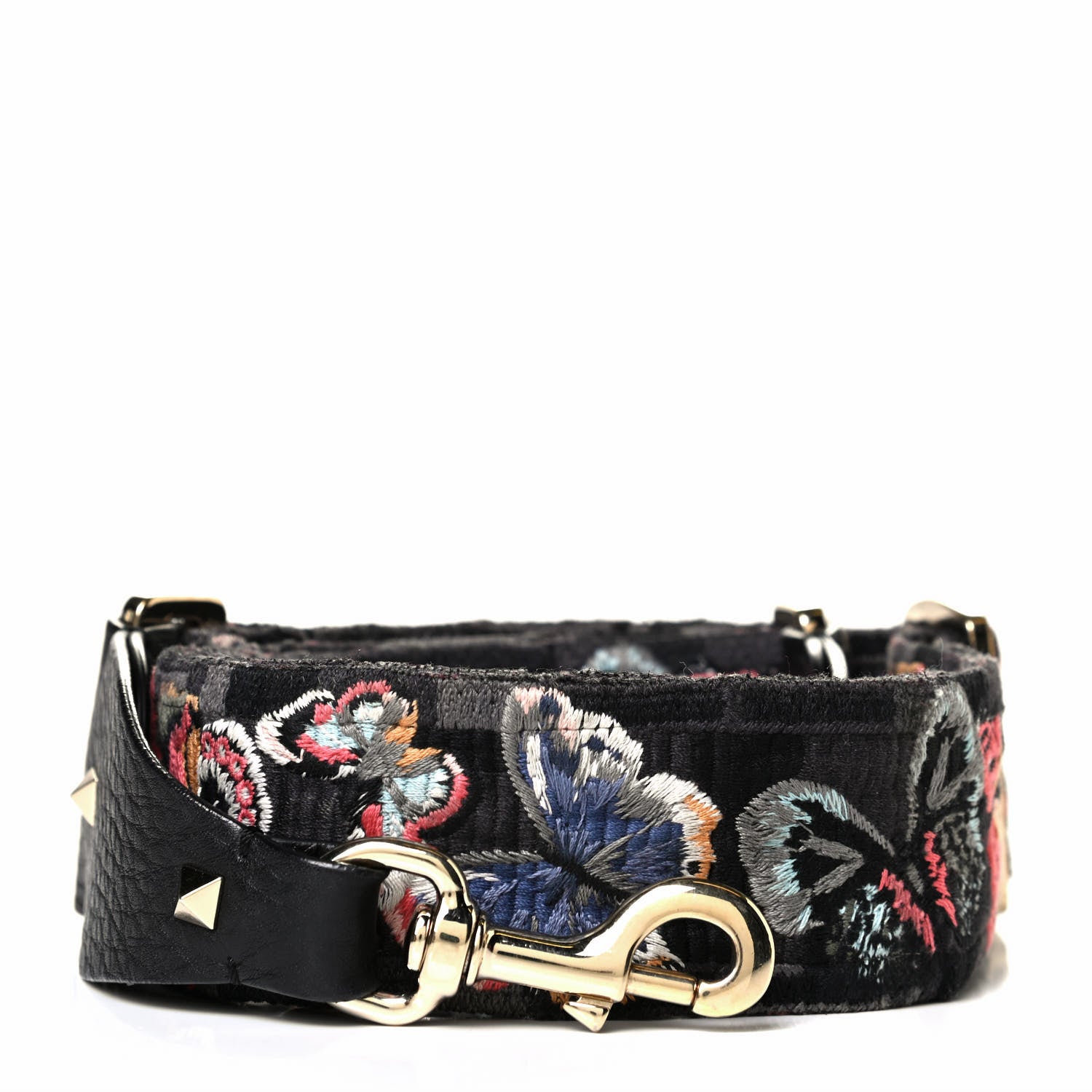 Valentino Garavani Canvas Camubutterfly Rockstud Guitar Strap Multicolor 1 of 4