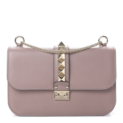 Valentino Garavani Vitello Medium Glam Lock Rockstud Flap Poudre 1 of 12