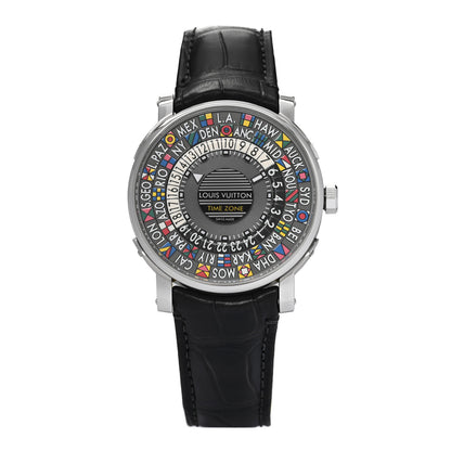 Louis Vuitton Stainless Steel Alligator 39mm Escale Time Zone Automatic Watch Grey 1 of 5