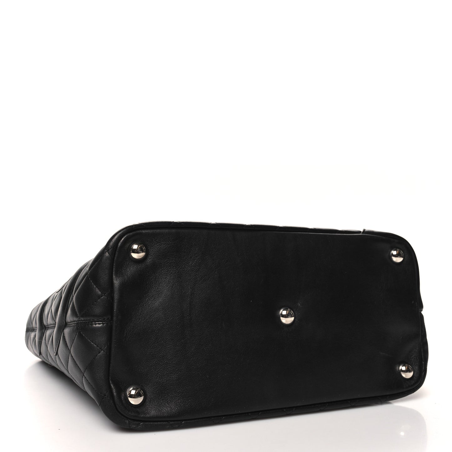 Calfskin Quilted Large Cambon Tote Black
