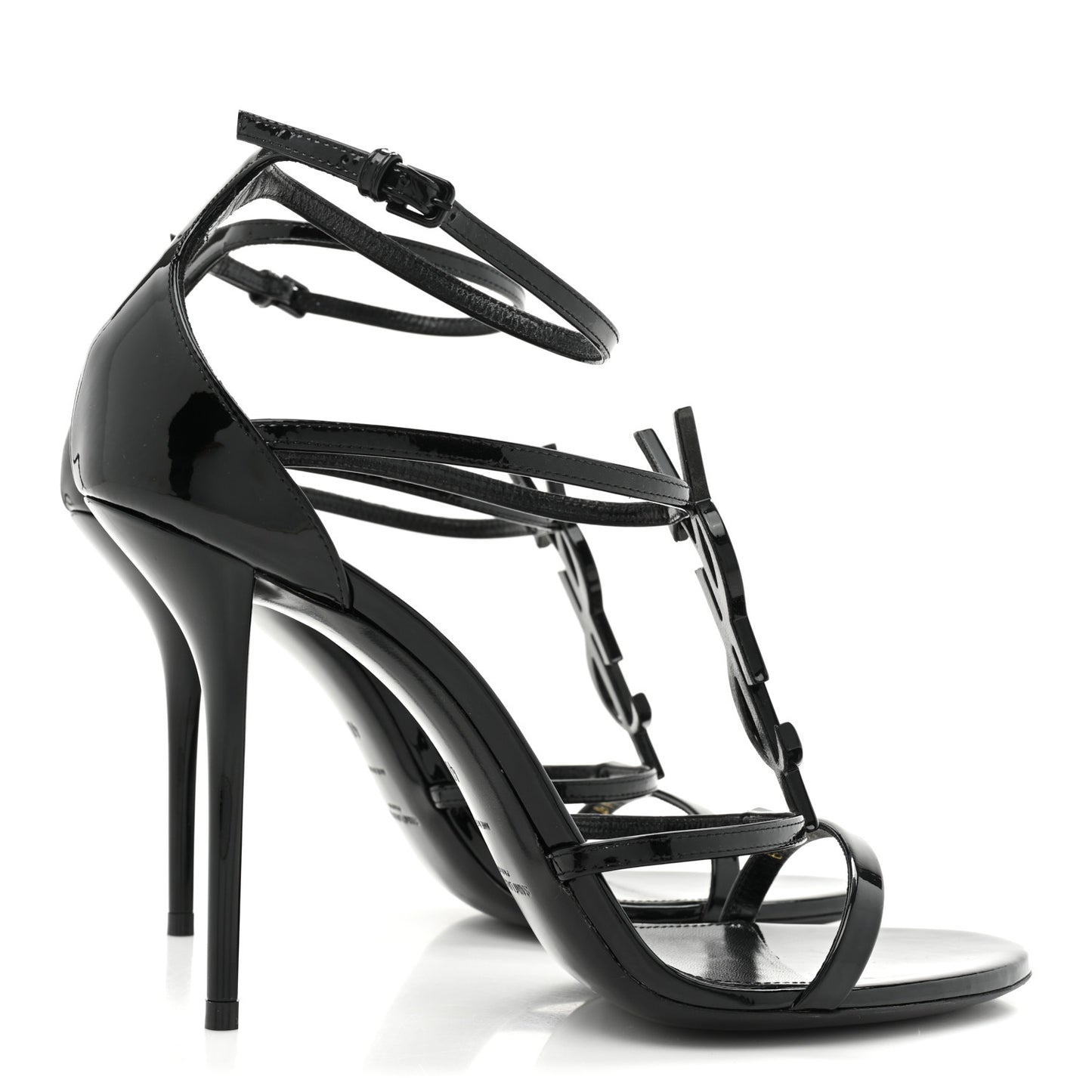 Patent Cassandra 100 Ankle Strap Sandals 40 Black