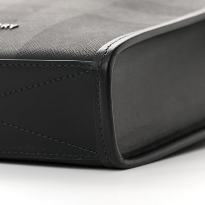 Burberry E-Canvas Mini Denny Check Tote Charcoal 9 of 10