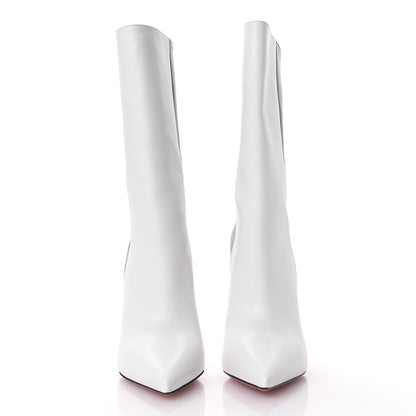 Christian Louboutin Calfskin Astrilarge 100 Booties 39 White Black 3 of 7