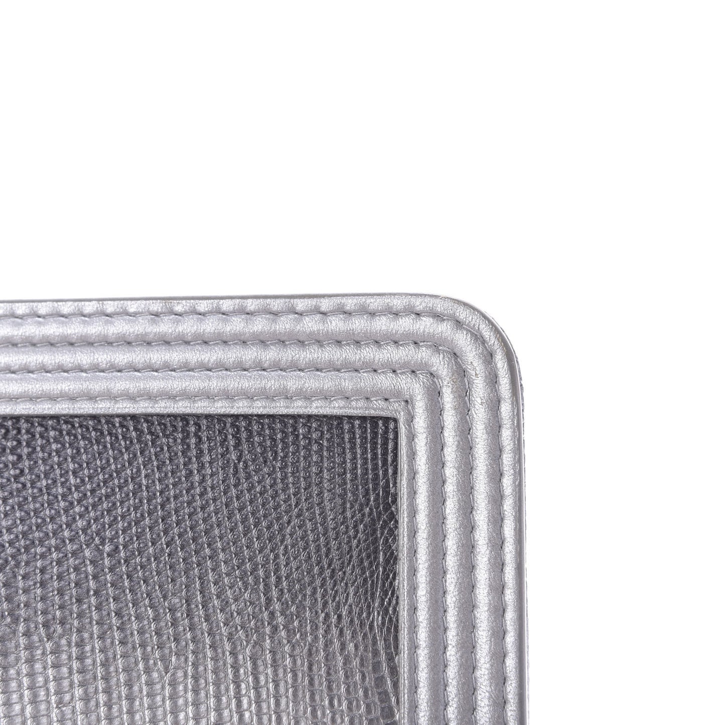 Lizard Calfskin Boy Wallet on Chain WOC Black Silver