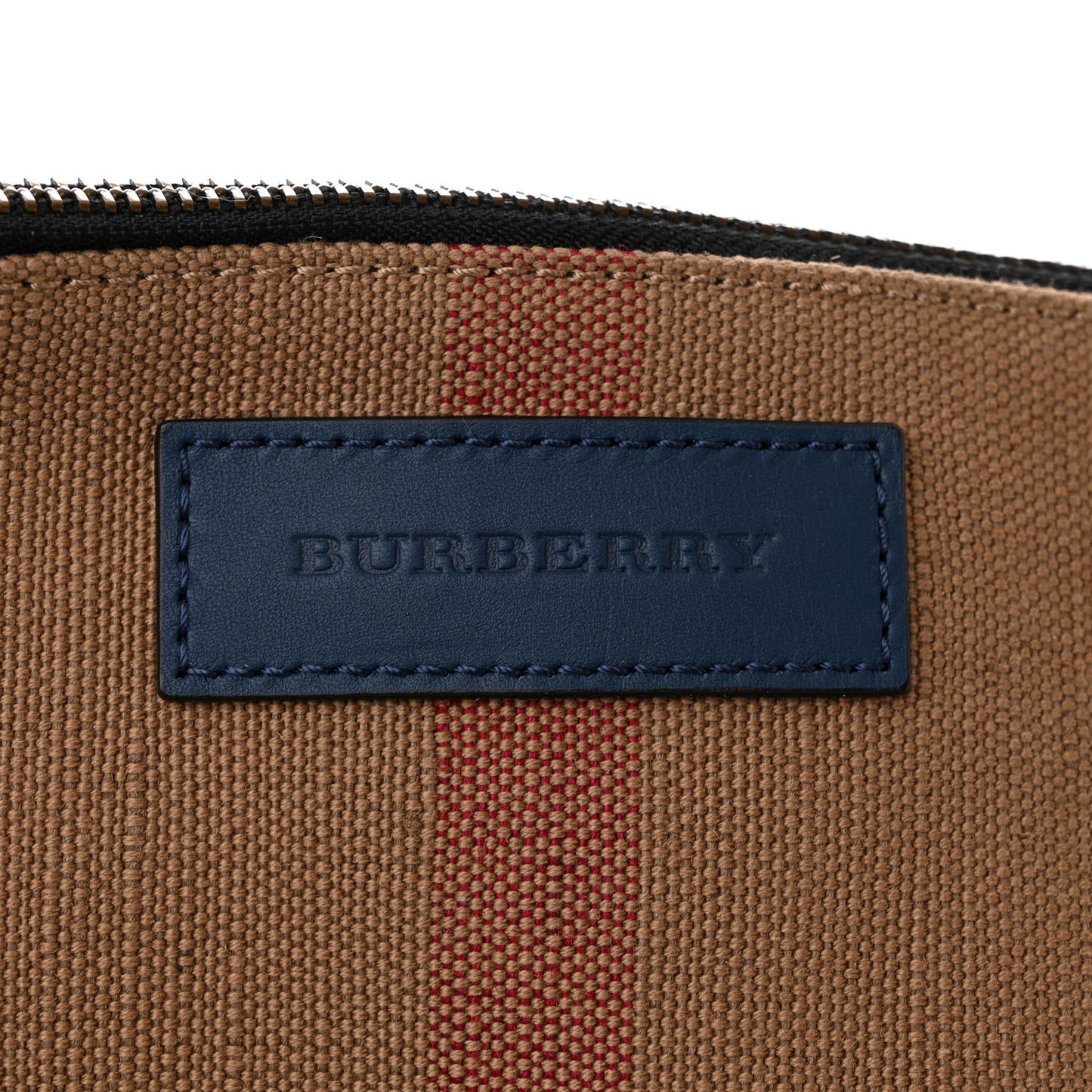 Grainy Calfskin House Check Canvas Heston Crossbody Blue