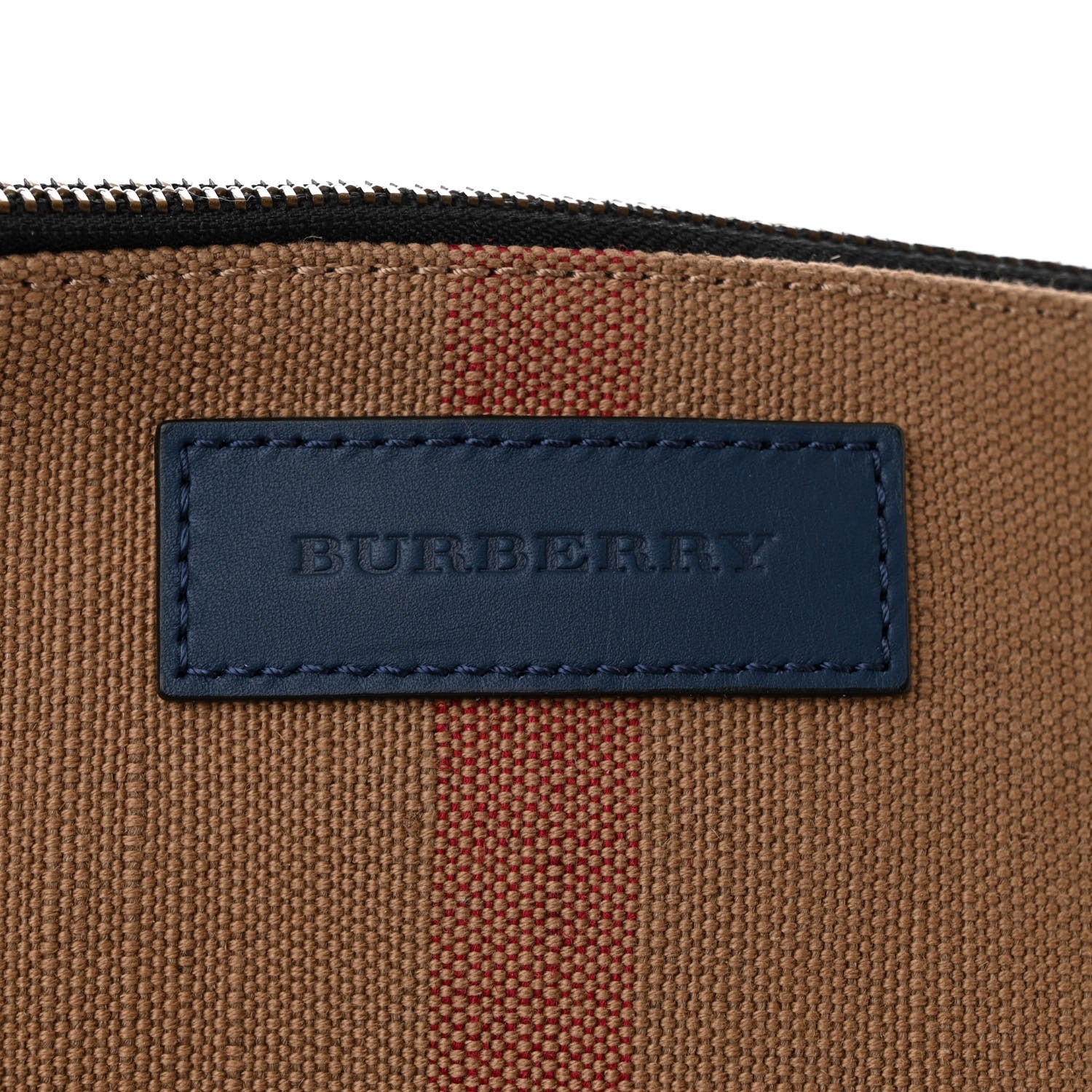 Burberry Grainy Calfskin House Check Canvas Heston Crossbody Blue 7 of 11
