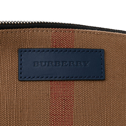 Burberry Grainy Calfskin House Check Canvas Heston Crossbody Blue 7 of 11