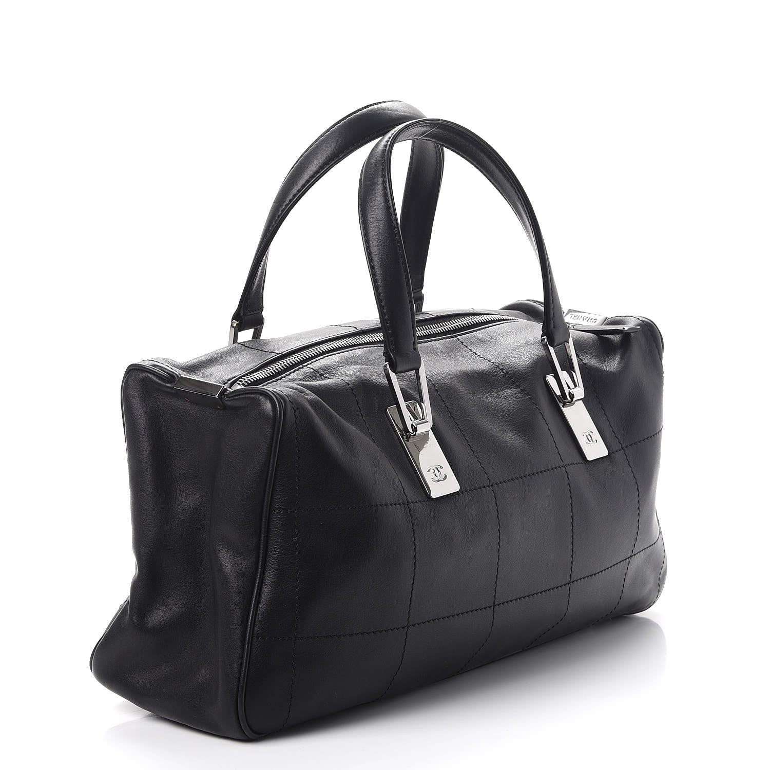 Chanel Lambskin Square Stitched Large Tote Black 3 of 9