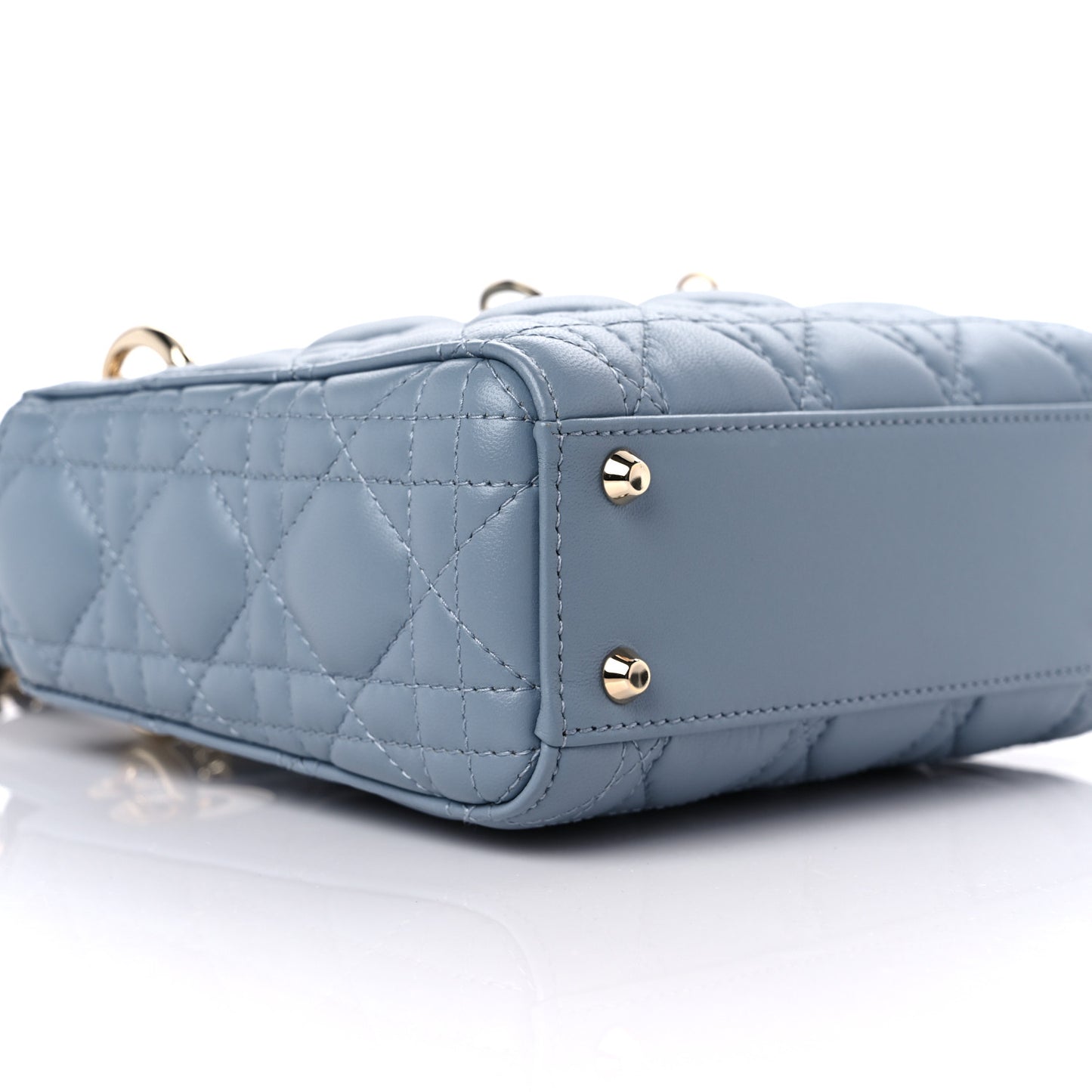 Lambskin Cannage Mini Lady Dior Cloud Blue
