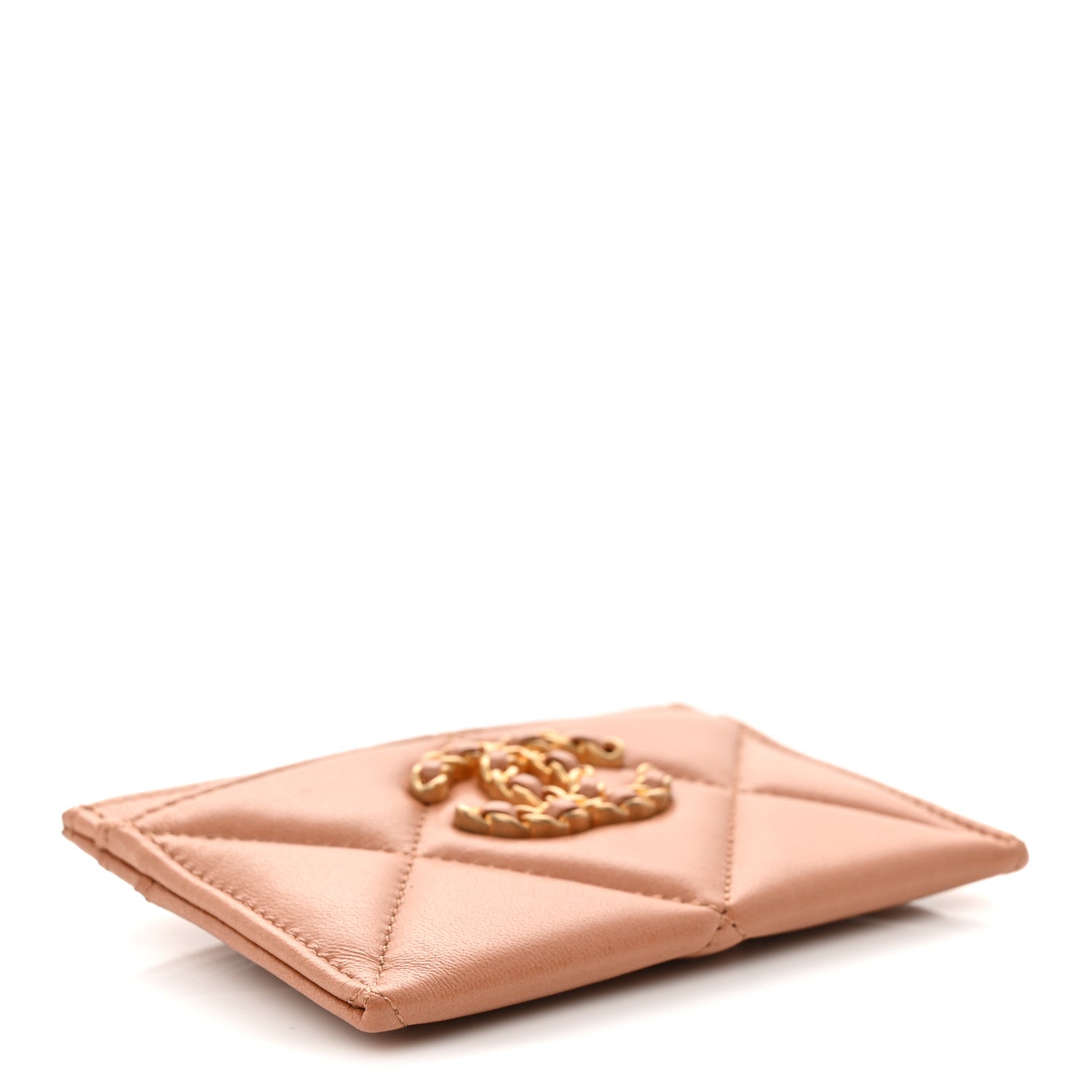 Chanel Lambskin Quilted Chanel 19 Card Holder Brown 4 of 8
