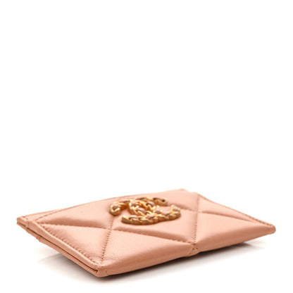 Chanel Lambskin Quilted Chanel 19 Card Holder Brown 4 of 8