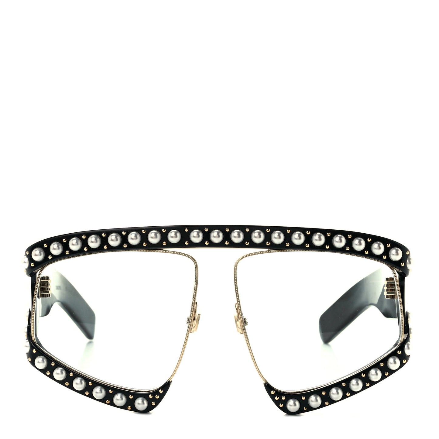 Acetate Pearl Rectangular Frame Sunglasses GG0234S Black