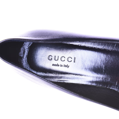 Gucci Metallic Nappa Crystal Interlocking G Mid Heel Pumps 35.5 Blue 10 of 10