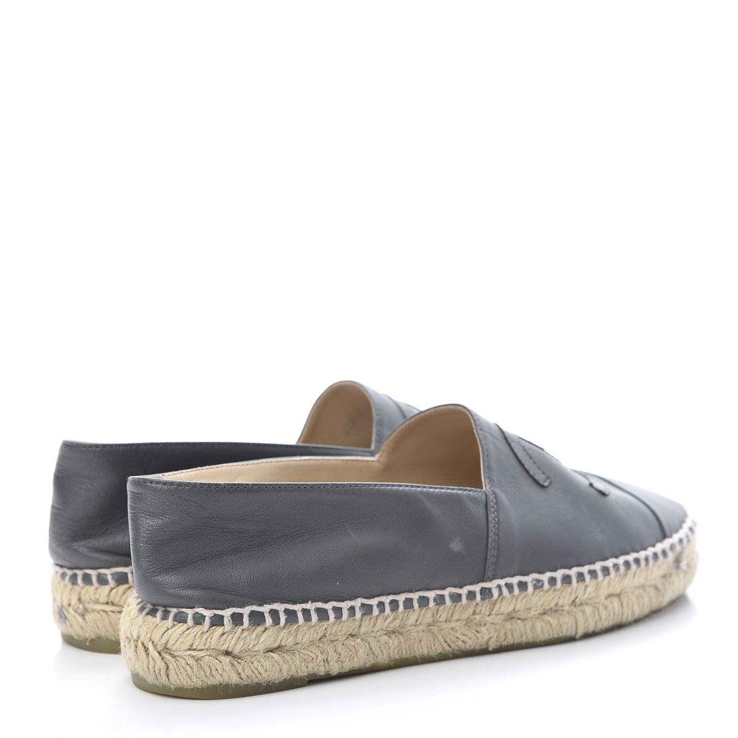 Lambskin CC Espadrilles 38 Dark Grey