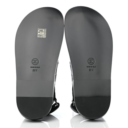Chanel Lambskin Velcro Dad Sandals 36.5 Black 6 of 10