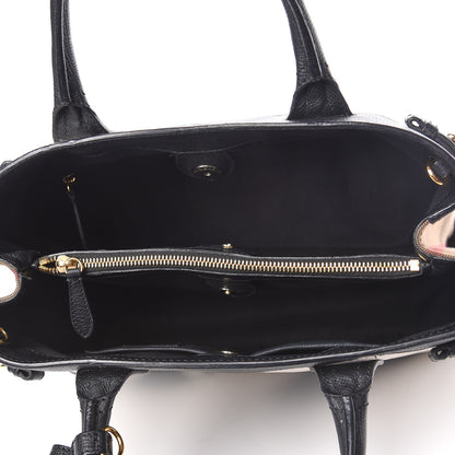 Burberry Grainy Calfskin Patchwork Medium Banner Tote Black White 5 of 22