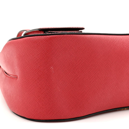 Prada Saffiano Lux Large Sidonie Top Handle Bag Fuoco 9 of 10