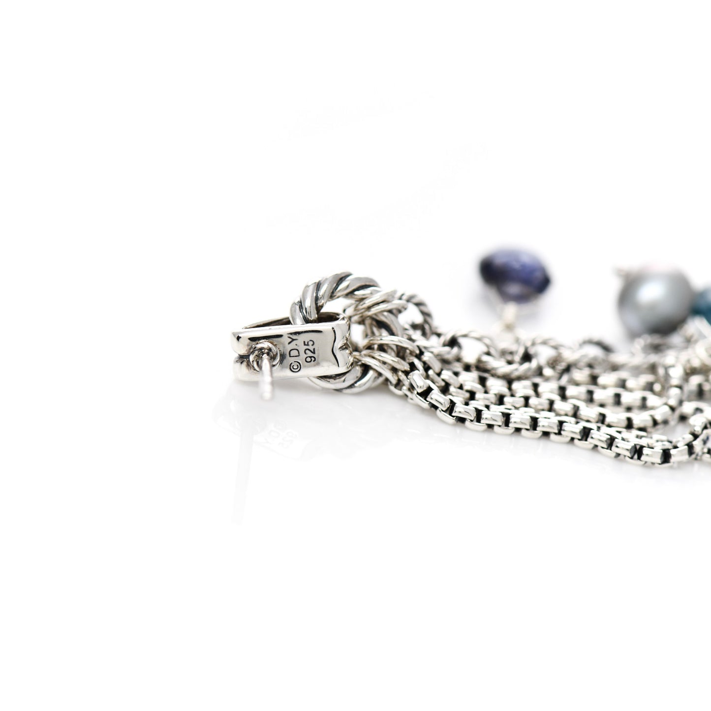 Sterling Silver Hampton Blue Topaz Iolite Pearl Moonstone Lapis Lazuli Bijoux Drop Earrings