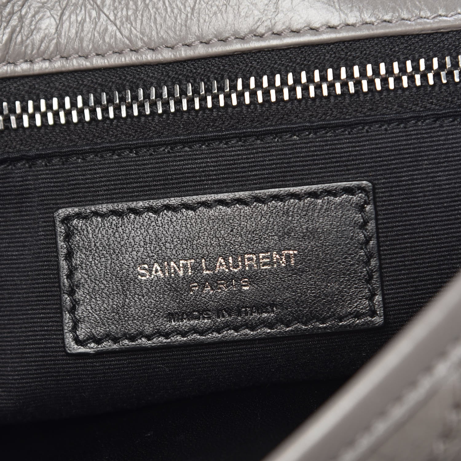 Saint Laurent Crinkled Calfskin Matelasse Monogram Medium Niki Chain Satchel Fog 6 of 13
