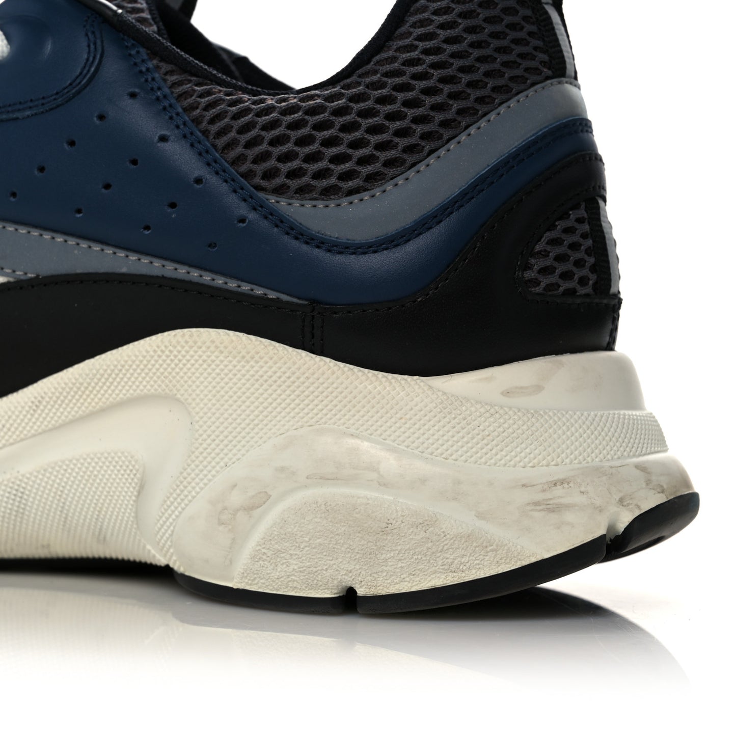 Technical Mesh Calfskin Mens B22 Sneakers 45 Blue Black