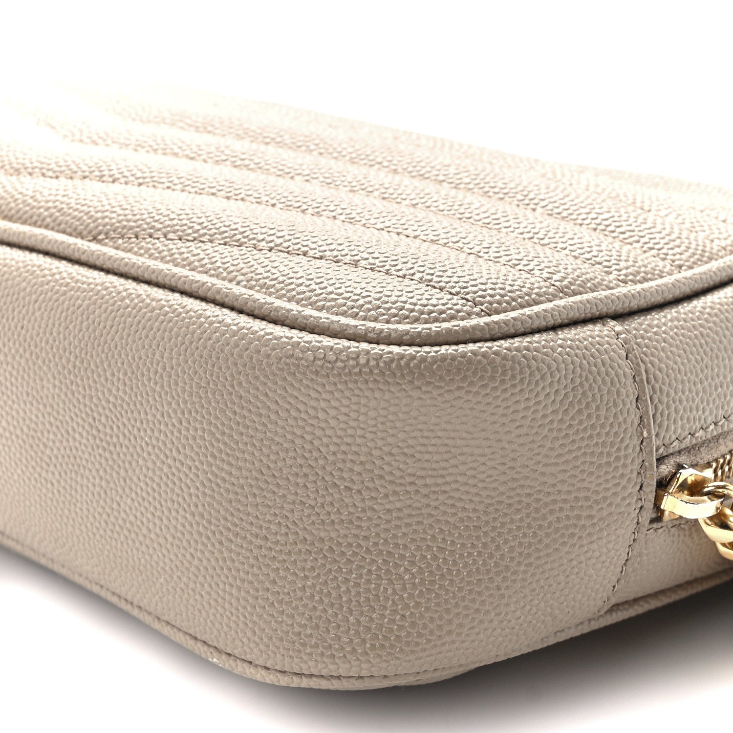 Saint Laurent Grain De Poudre Matelasse Monogram Mini Lou Camera Bag Dark Beige 10 of 11