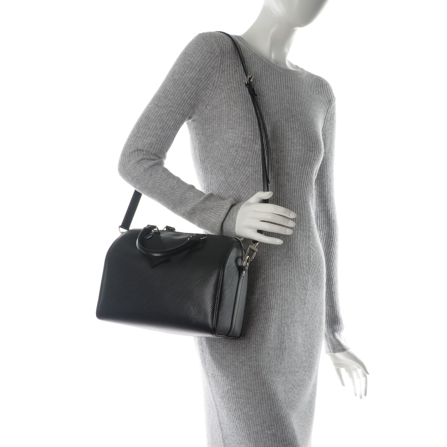 Louis Vuitton Epi Speedy Bandouliere 25 Black 2 of 7