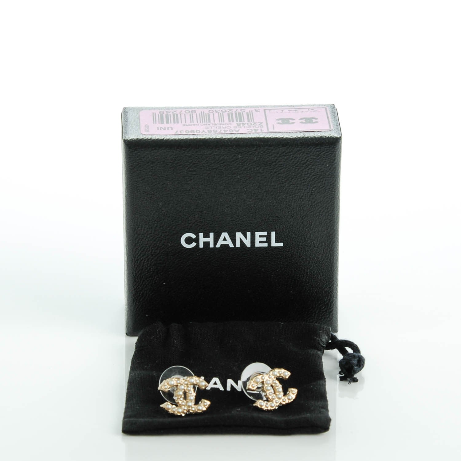 Chanel Pearl CC Earrings Light Gold 5 of 5