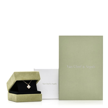 Van Cleef & Arpels 18K Yellow Gold Mother of Pearl Sweet Alhambra Pendant Necklace 6 of 6