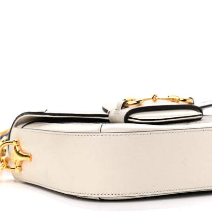 Gucci GG Supreme Monogram Web Mini Horsebit 1955 Shoulder Bag Beige Mystic White 9 of 10