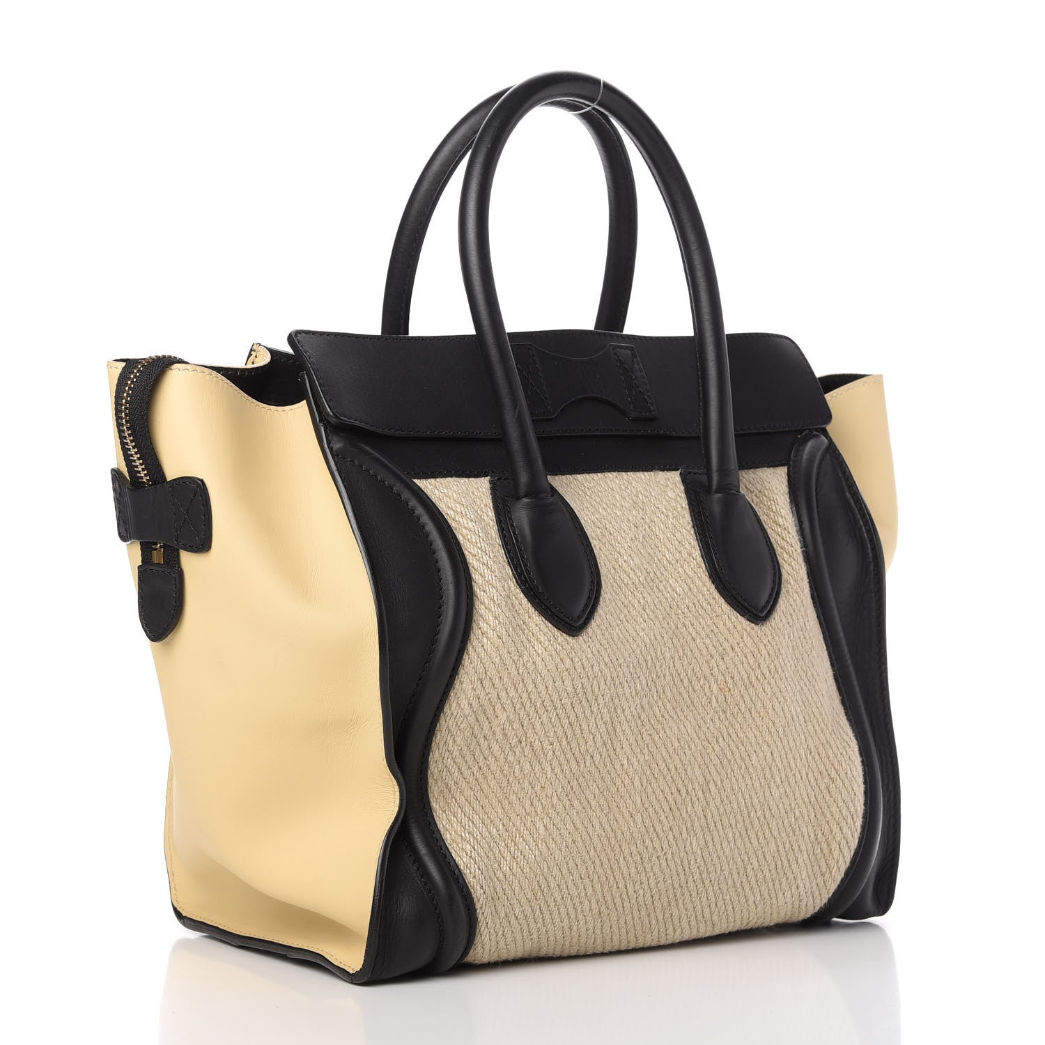 Celine Raffia Smooth Calfskin Mini Luggage Beige 3 of 11