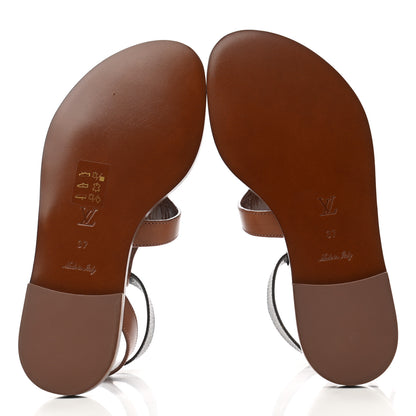 Louis Vuitton Calfskin Game On Playful Flat Sandals 37 5 of 8