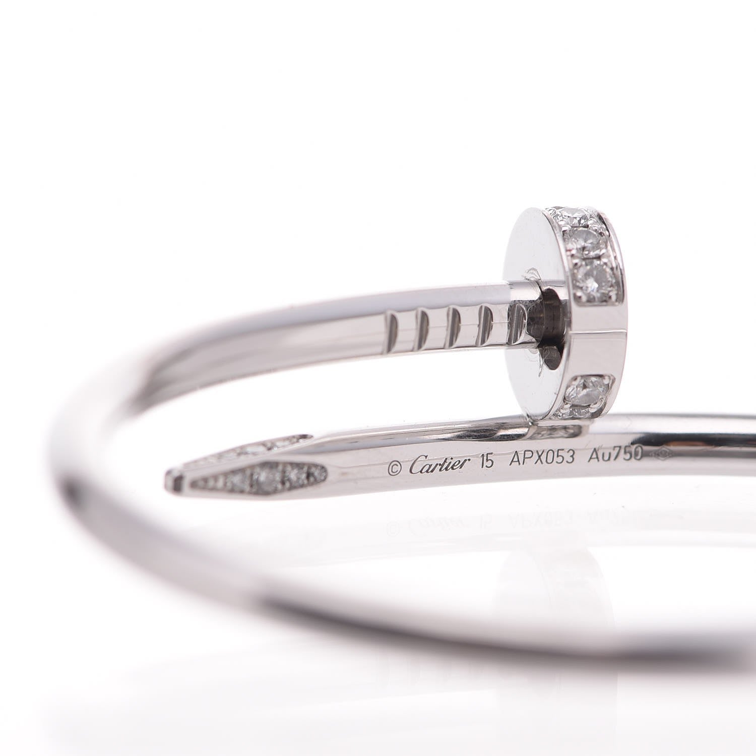 Cartier 18K White Gold Diamond Juste Un Clou Bracelet 15 4 of 6