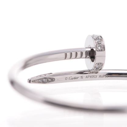 Cartier 18K White Gold Diamond Juste Un Clou Bracelet 15 4 of 6
