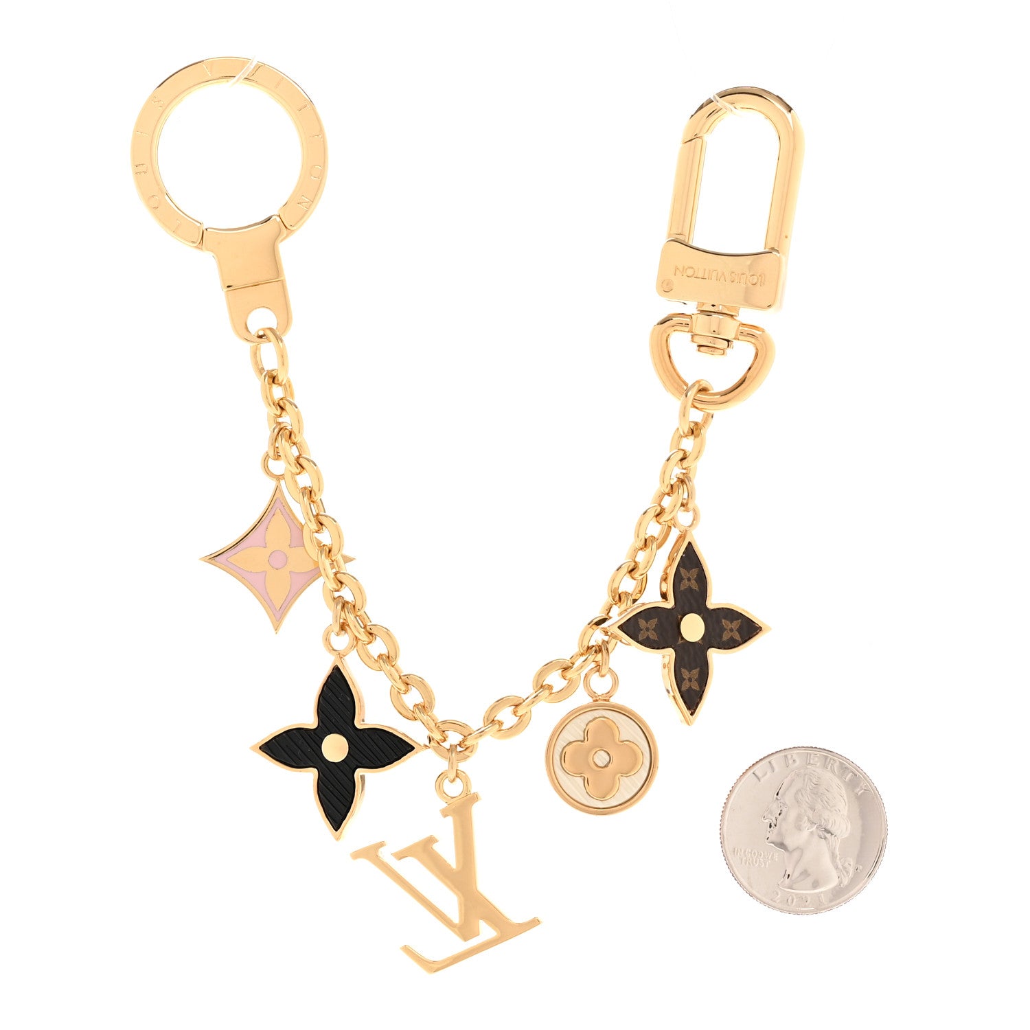 Louis Vuitton Monogram Spring Street Bag Charm Key Holder Gold 2 of 5