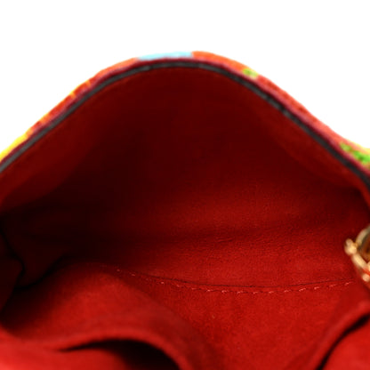 Fendi Velvet Tappetino Marble Nano Maxi Buckle Baguette Charm Rosso Multicolor 5 of 9