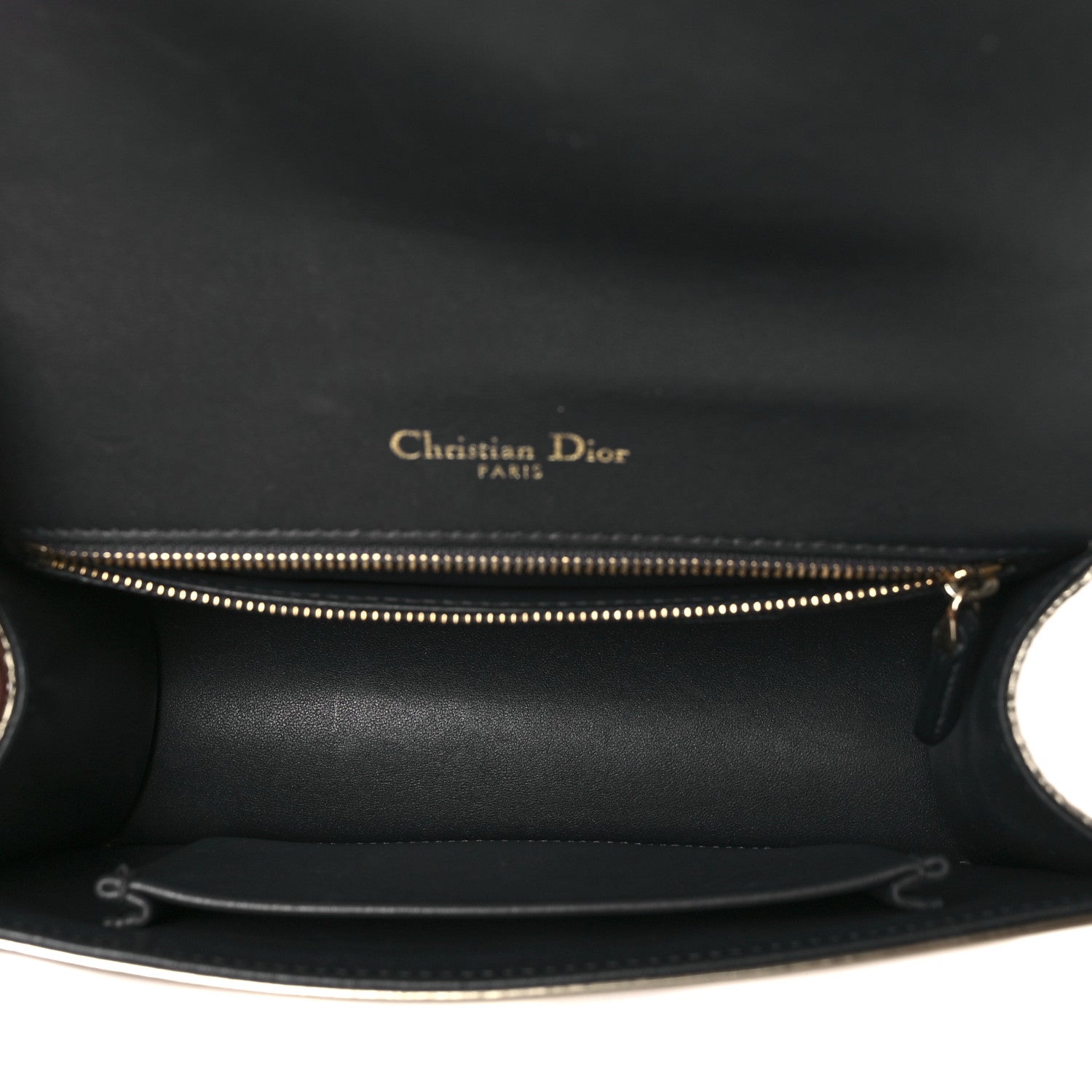 Christian Dior Metallic Patent Micro-Cannage Medium Diorama Flap Bag Gold 5 of 8