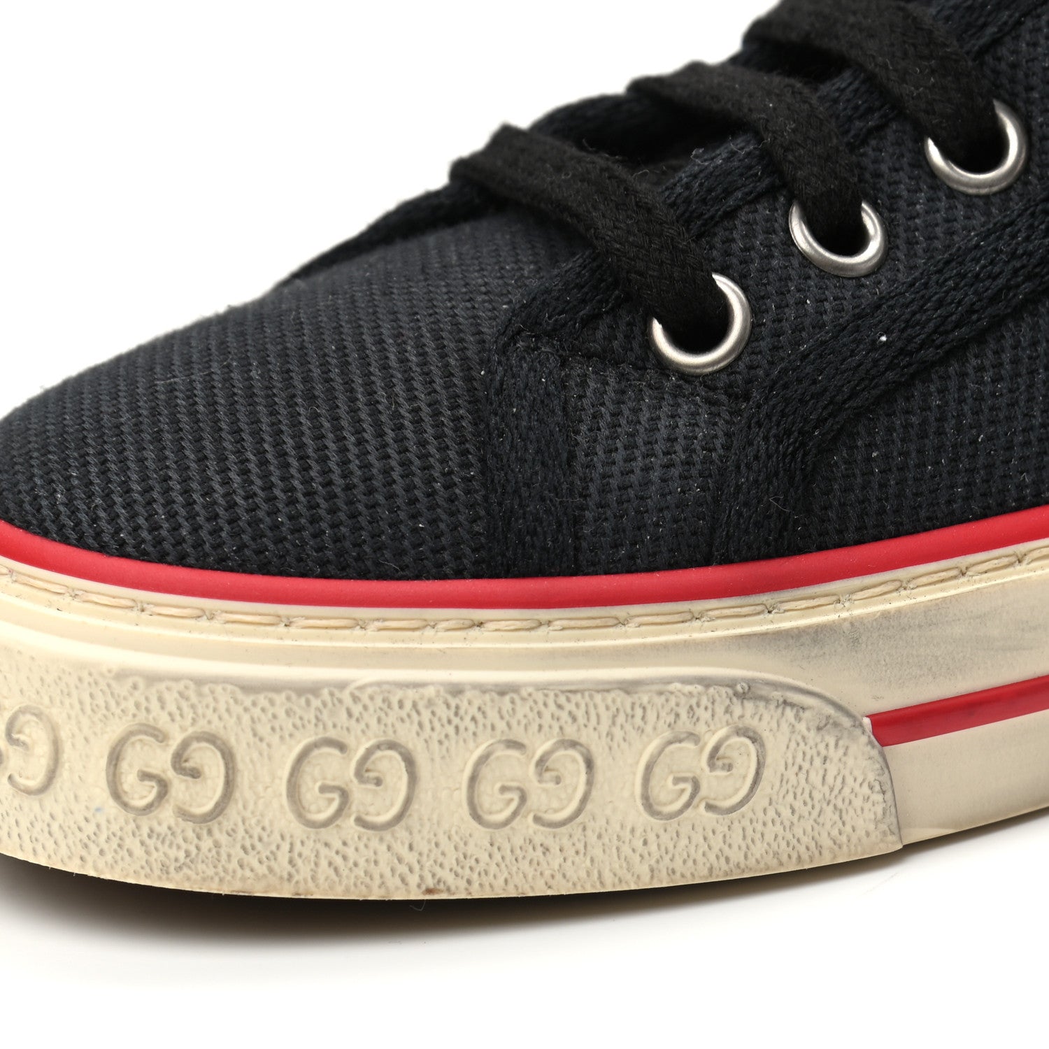 Gucci Canvas Web Womens 1977 Tennis Sneakers 37.5 Black 9 of 9
