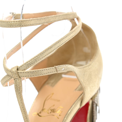 Christian Louboutin Metallic Calfskin Suede Blake 140 Pumps 37.5 Platine 9 of 13
